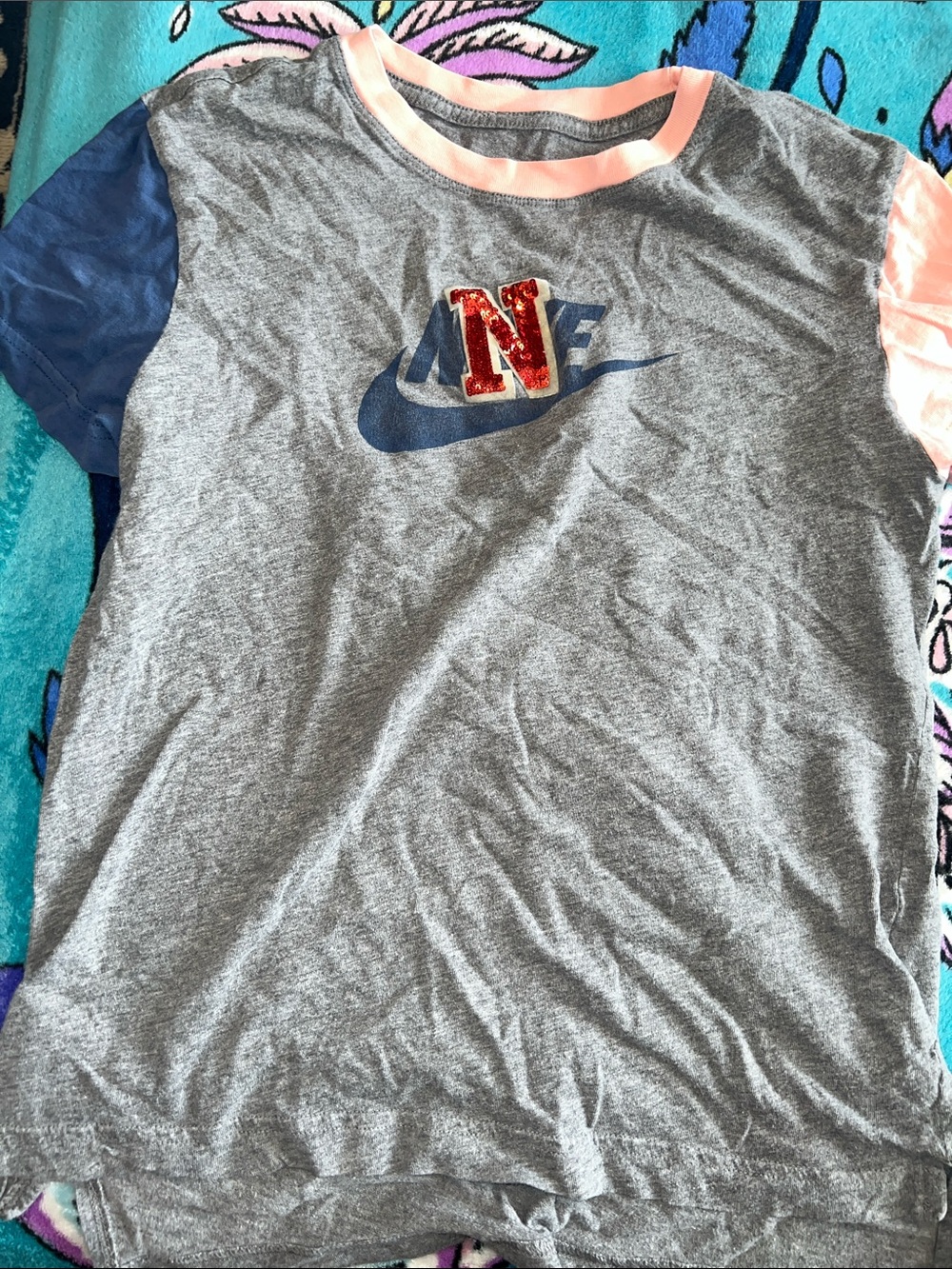 Nike Girls XL with Blue Swoosh and Pink Trim
